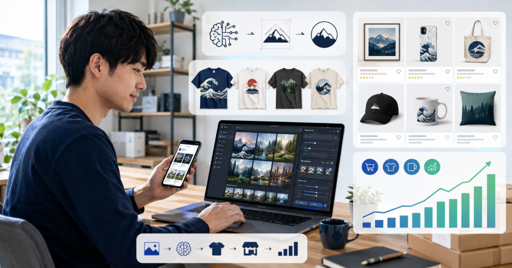 Ideogram AIを使う日本人初心者フリーランサーと画像生成副業の販売ワークフロー