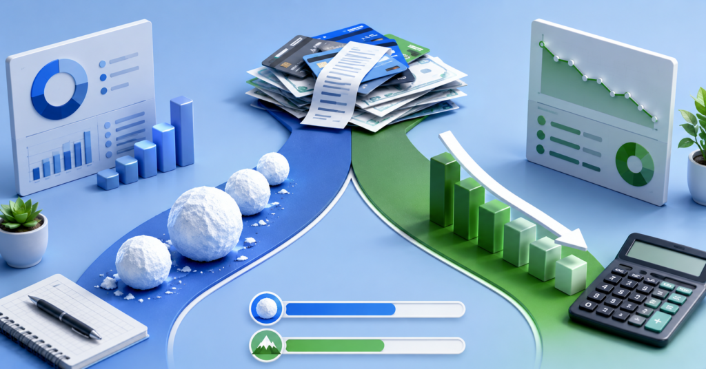Debt snowball and debt avalanche repayment strategy comparison