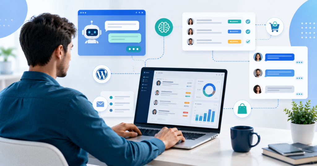 AI customer service software dashboard for small business support automation