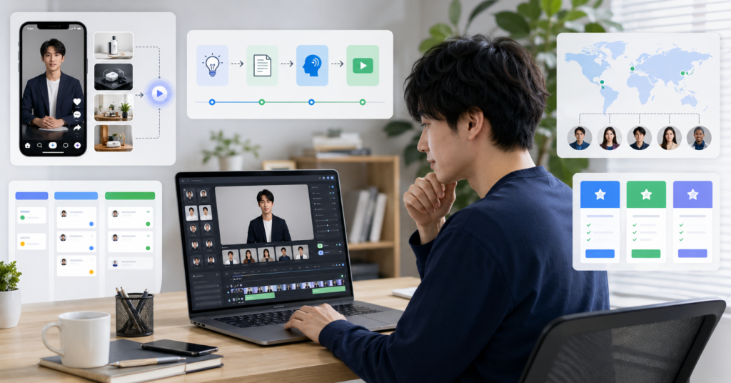 HeyGen AIを使って副業用のAIアバター動画を制作する日本人フリーランサー