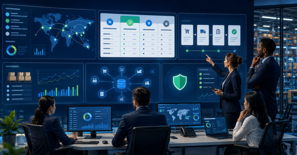 AI procurement software comparison dashboard for supply chain teams