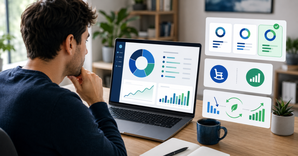 Beginner investor comparing robo advisor fees, IRA options, tax tools, and automated portfolio features