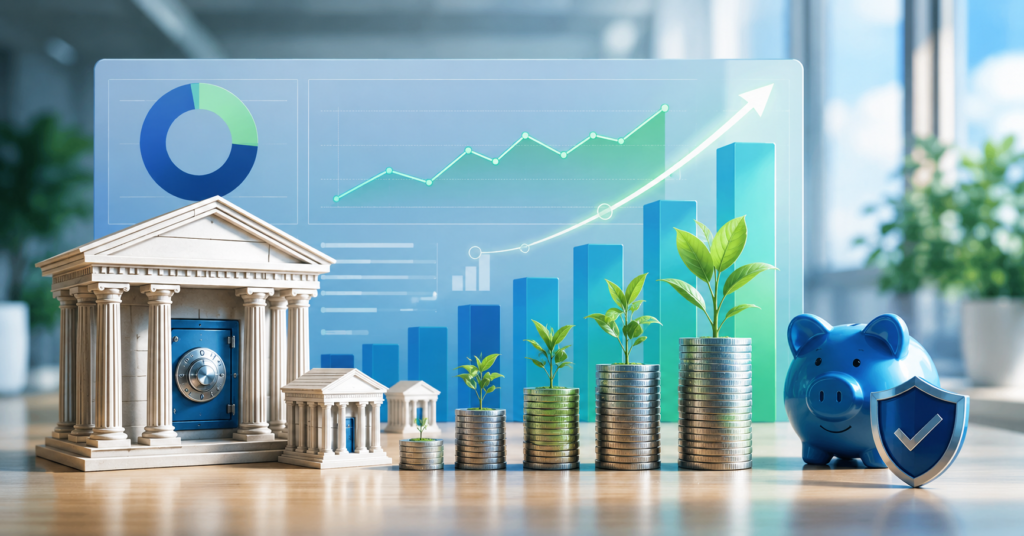 Comparison of 1 year certificate of deposit rates with savings growth and bank options