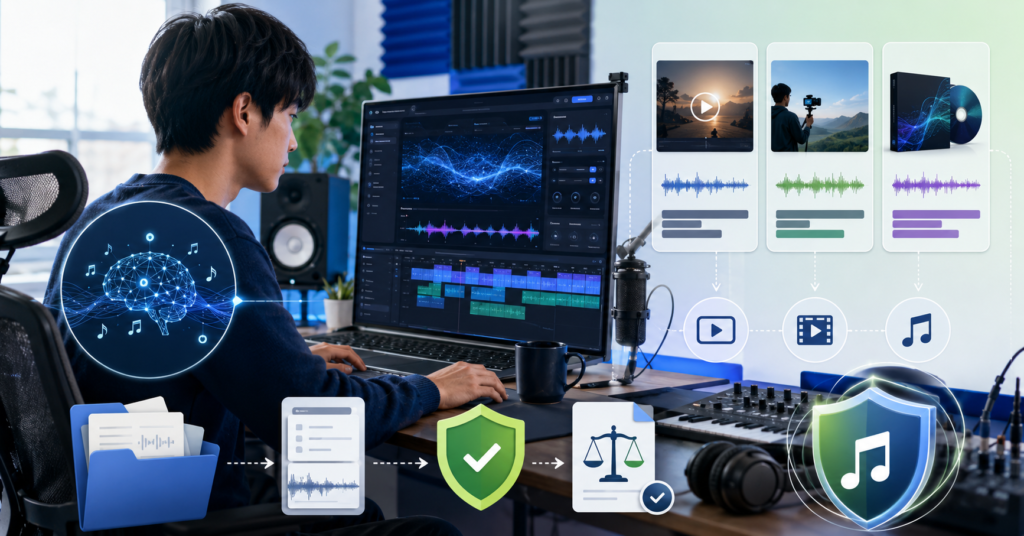SunoAI副業2026稼ぎ方を解説するAI音楽制作ワークフロー