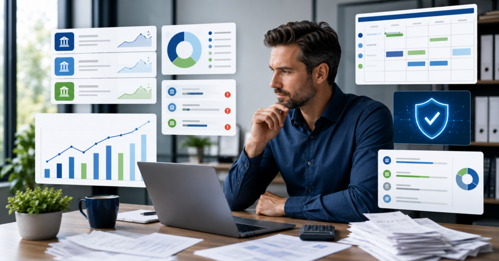 Cash flow management software dashboard for small business owners in 2026