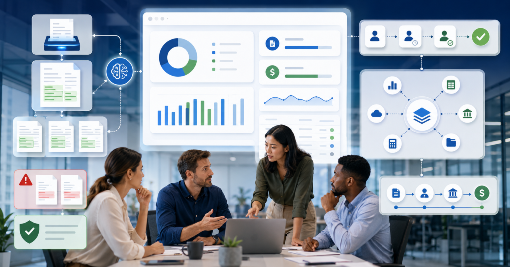 AI accounts payable automation software dashboard for small business finance team