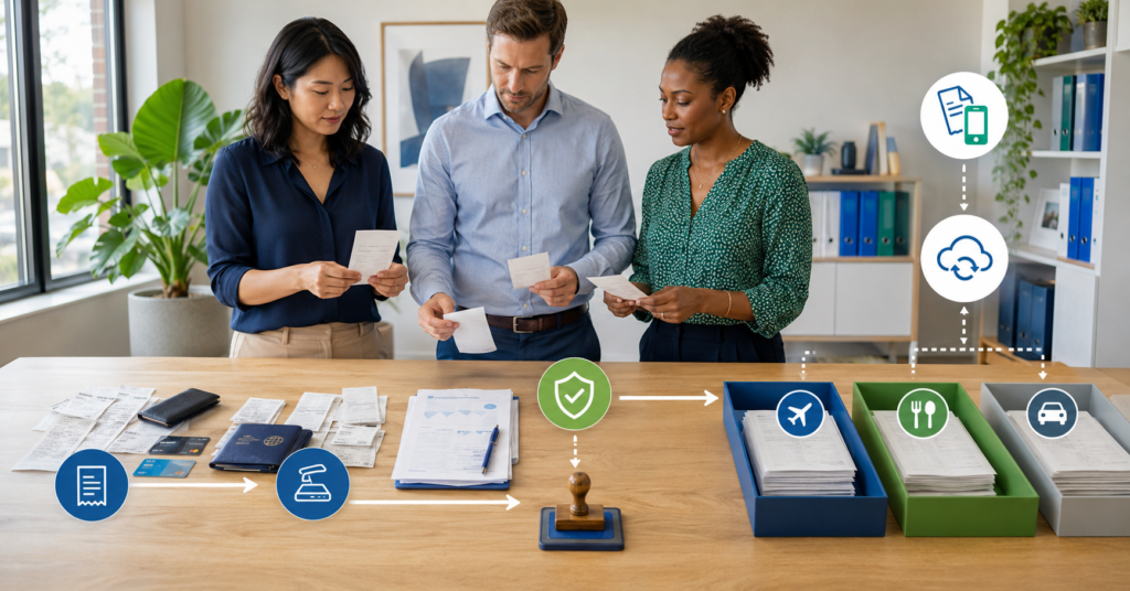 Small business team comparing AI expense management software in 2026