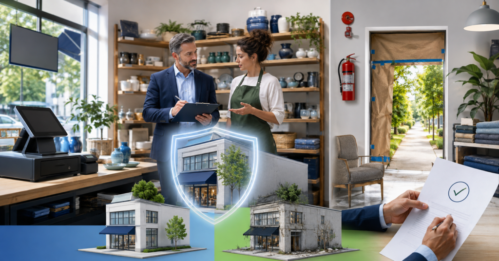 Small business owner comparing commercial property insurance options in 2026